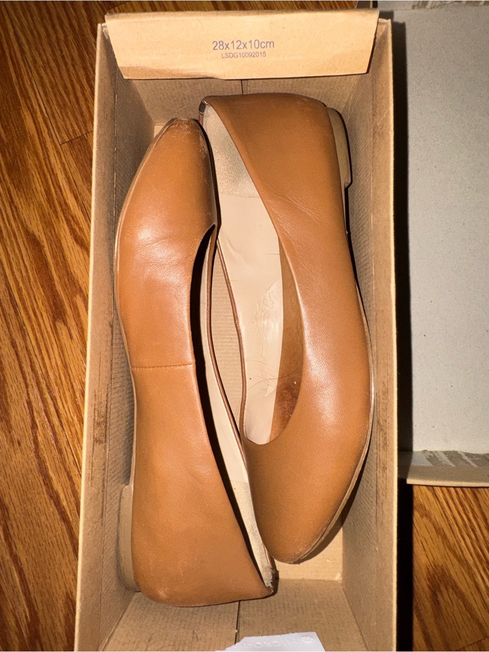 Dr. Scholl's Tan Leather Slip-On Ballet Flats